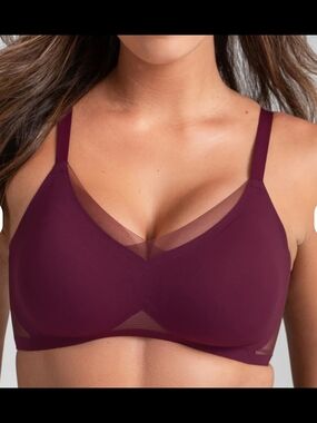 Honeylove CrossOver Bra Size 1X+ Burgundy Convertible Comfort Full Cover